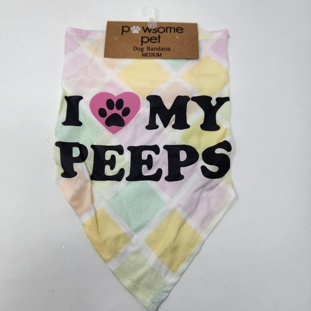 Pawsome Pet Dog bandana medium Easter I heart my Peeps